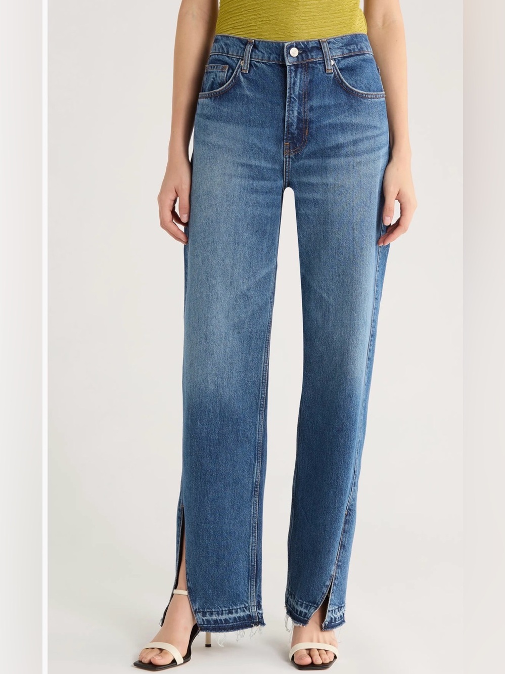 Reformation Val '90s Vented Release Hem Straight Leg Jeans